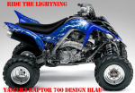 Ride the Lightning Blau für Yamaha Raptor YFM 700 R 2006-2012